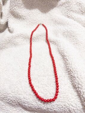 Red Beaded Necklace - Classic Women's Jewelry